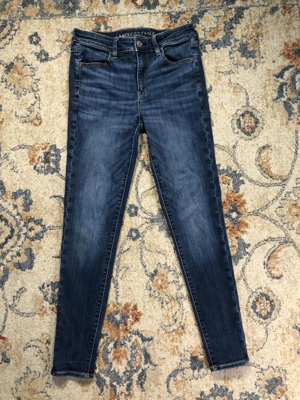 American Eagle Outfitters Jeans Womens 8 Long Blue Next Level Stretch Skinny